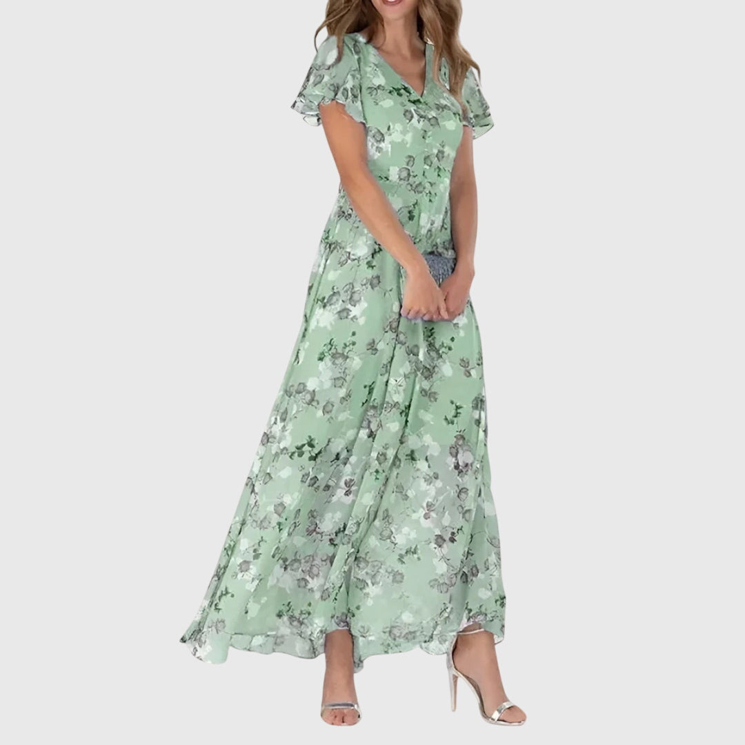 Image of Betty | Women's V-Neck Floral Maxi Dress