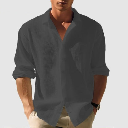 Jayden | Men's Casual Cotton Waffle Shirt with Long Sleeves - Image 2
