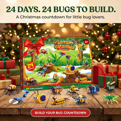 Bug and Insect Advent Calendar for Kids, 24 Brick Builds and 2 Secret Builds