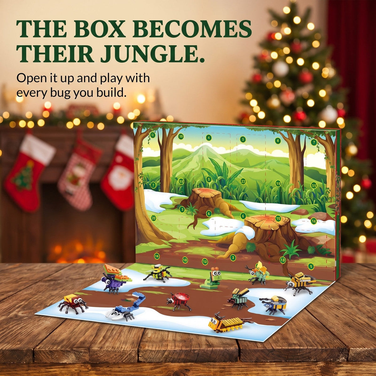 Bug and Insect Advent Calendar for Kids, 24 Brick Builds and 2 Secret Builds