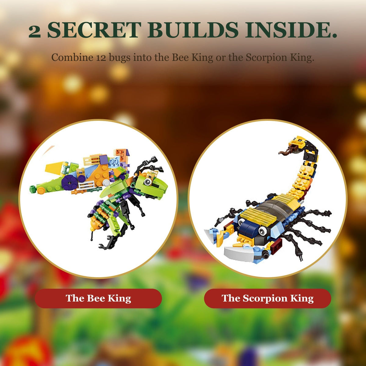 Bug and Insect Advent Calendar for Kids, 24 Brick Builds and 2 Secret Builds