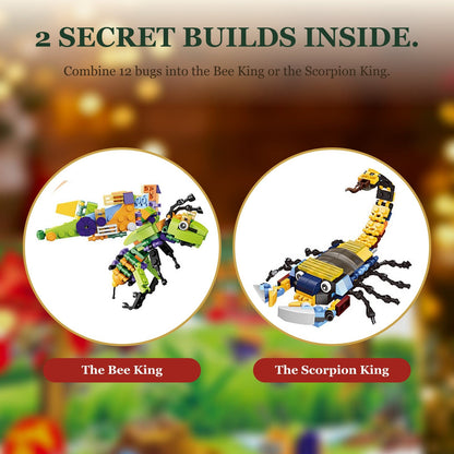 Bug and Insect Advent Calendar for Kids, 24 Brick Builds and 2 Secret Builds