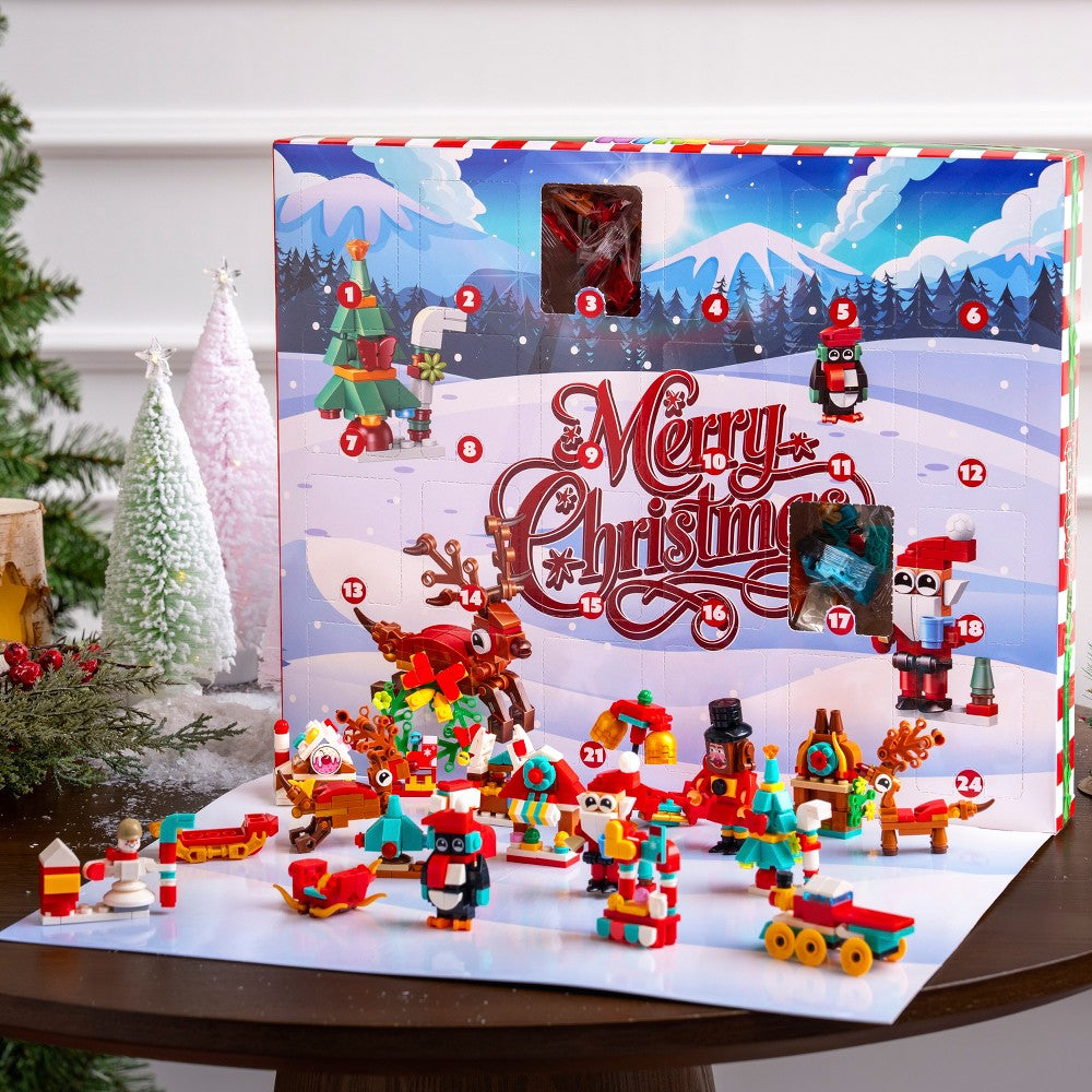 Building Block Advent Calendar with Daily Mini Sets and Two Larger Holiday Display Models
