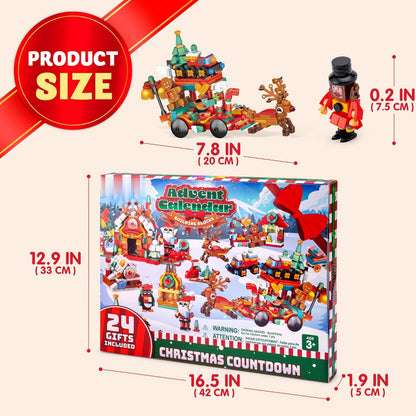Building Block Advent Calendar with Daily Mini Sets and Two Larger Holiday Display Models