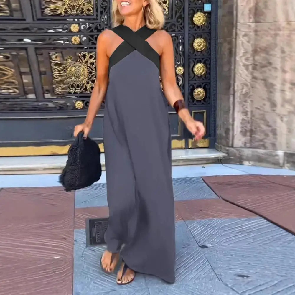 Camille | Elegant Maxi Cross Neck Dress for Special Occasions - Image 4