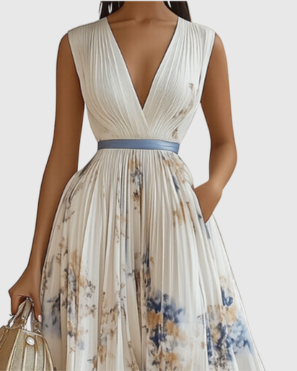 Image of Carla | Women's Sleeveless A-Line Midi Dress