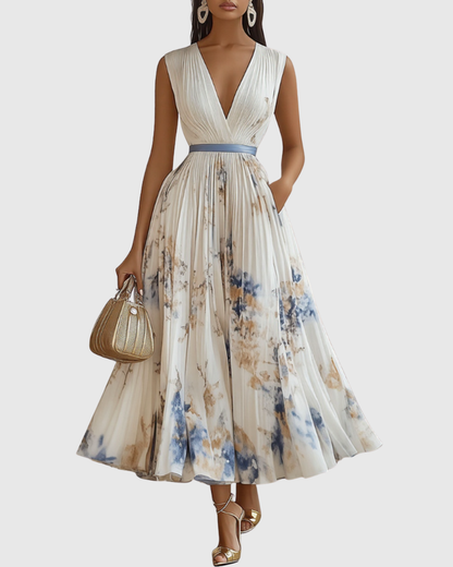 Image of Carla | Women's Sleeveless A-Line Midi Dress