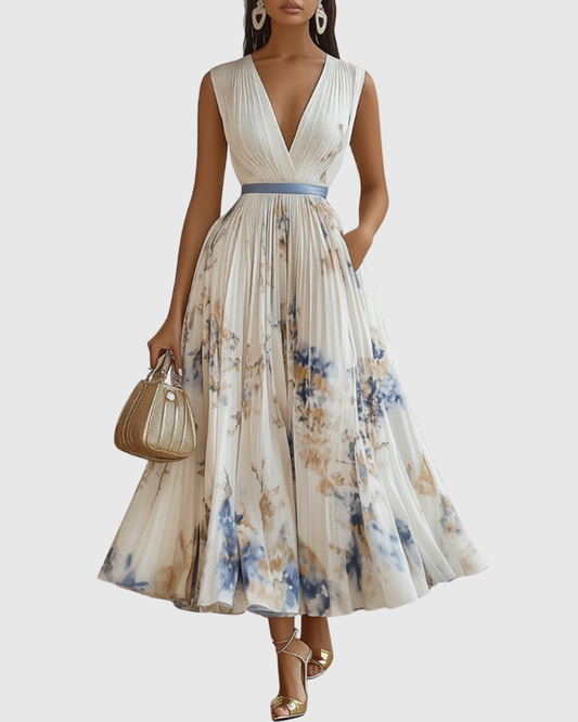 Image of Carla | Women's Sleeveless A-Line Midi Dress