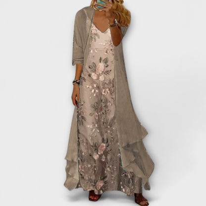 Image of Catherine | Women's V-Neck Sleeveless Maxi Dress