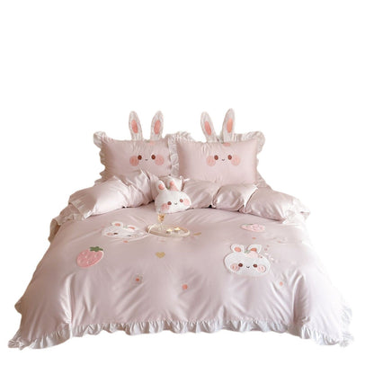 Children's Bedding Set with Bunny Appliqués
