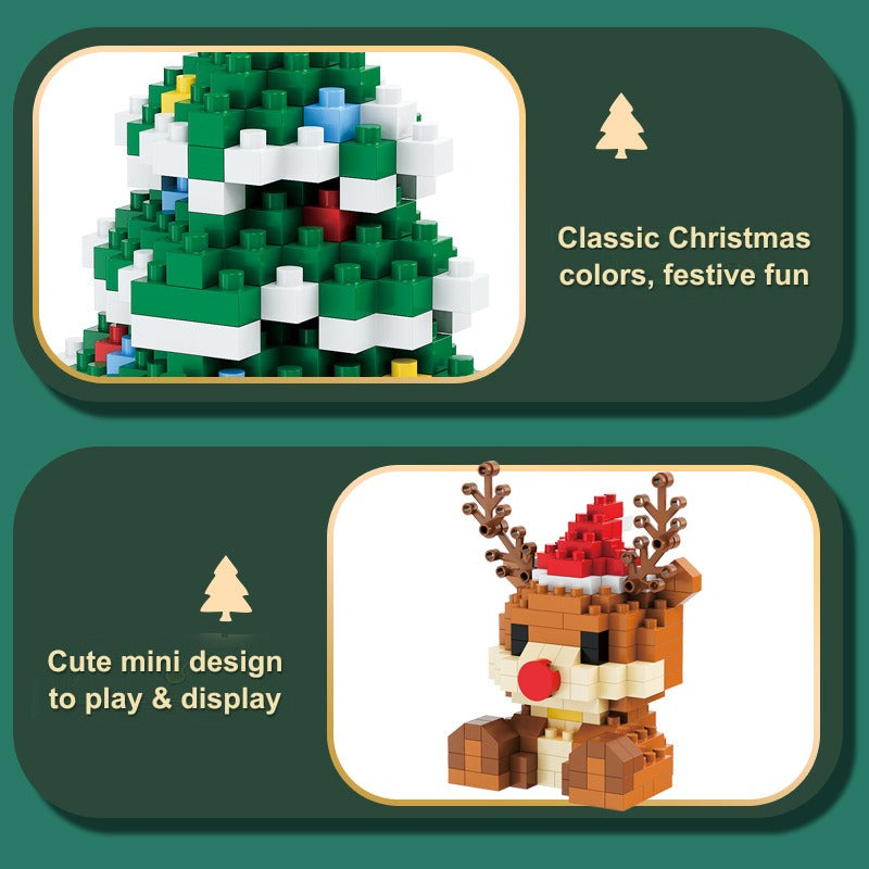 Christmas Building Bricks Set – Collectible Holiday Mini Figures in Gift Box