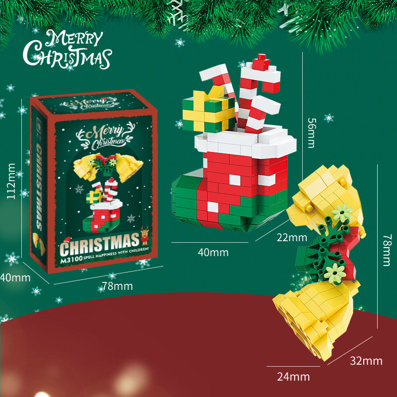 Christmas Building Bricks Set – Collectible Holiday Mini Figures in Gift Box