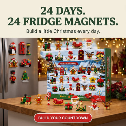 Christmas Fridge Magnet Advent Calendar, 24 Brick Builds for the Kitchen