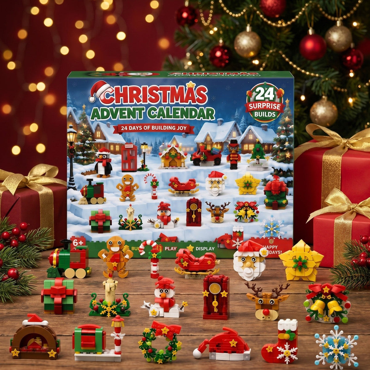 Christmas Fridge Magnet Advent Calendar, 24 Brick Builds for the Kitchen