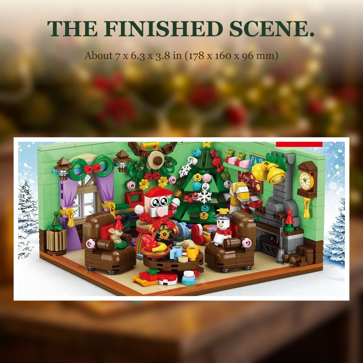 Christmas Living Room Advent Calendar, 669-Piece Brick Scene in 24 Boxes