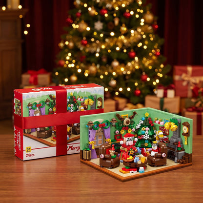Christmas Living Room Advent Calendar, 669-Piece Brick Scene in 24 Boxes