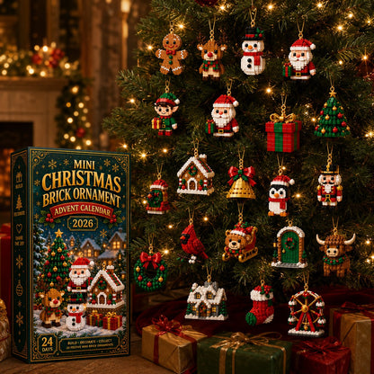 Christmas Ornament Advent Calendar - 24 Mini Building Sets for Christmas Decoration