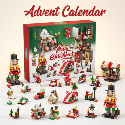 Christmas Village Advent Calendar, 28 Brick Builds, 6 in 1, Three Designs