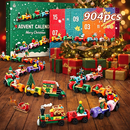 Christmas Train Advent Calendar, 904-Piece Brick Train Set
