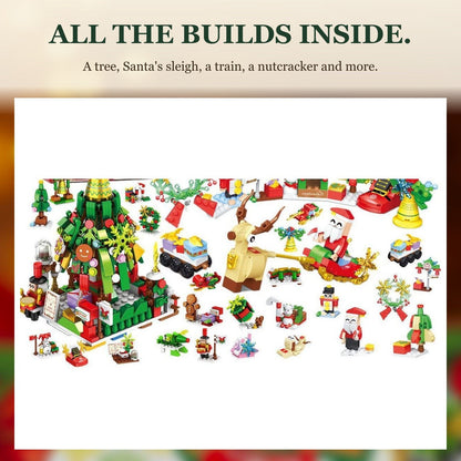 Christmas Tree and Santa's Sleigh Advent Calendar, Mini Brick Builds