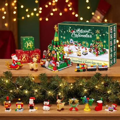 Christmas Tree and Santa's Sleigh Advent Calendar, Mini Brick Builds