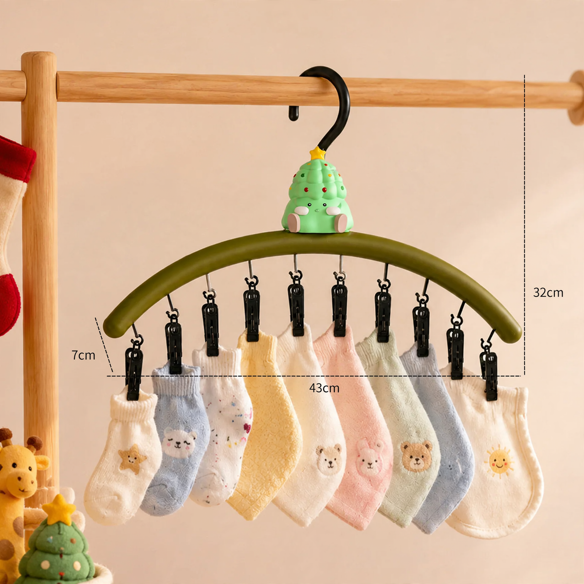 Christmas Tree Drying Rack with Clips