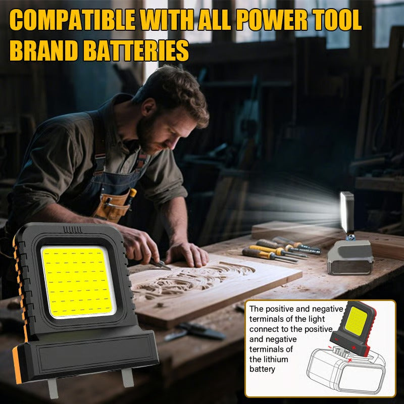 COB LED Work Floodlight - Battery-Compatible for DIY & Outdoor
