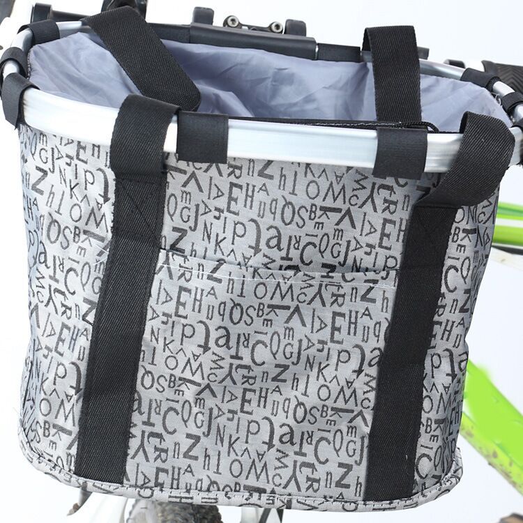 Collapsible Insulated Front Bike Basket with Quick-Release Mounting and Waterproof Liner