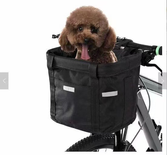 Collapsible Insulated Front Bike Basket with Quick-Release Mounting and Waterproof Liner