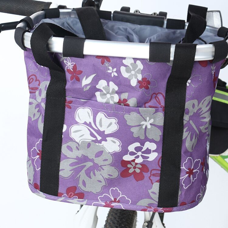 Collapsible Insulated Front Bike Basket with Quick-Release Mounting and Waterproof Liner
