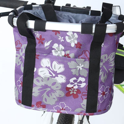 Collapsible Insulated Front Bike Basket with Quick-Release Mounting and Waterproof Liner