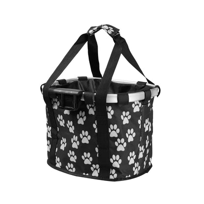 Collapsible Insulated Front Bike Basket with Quick-Release Mounting and Waterproof Liner