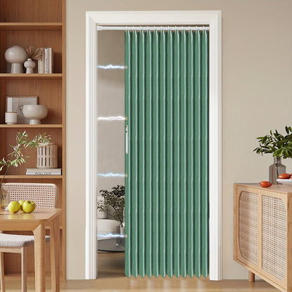 Colorful Magnetic Folding Door Curtain – Easy Setup Space-Saving Room Divider for Home & Business – Machine Washable Polyester Accent Curtain