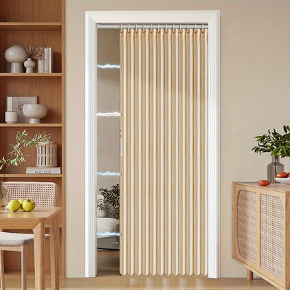 Colorful Magnetic Folding Door Curtain – Easy Setup Space-Saving Room Divider for Home & Business – Machine Washable Polyester Accent Curtain
