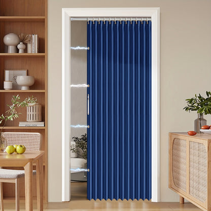 Colorful Magnetic Folding Door Curtain – Easy Setup Space-Saving Room Divider for Home & Business – Machine Washable Polyester Accent Curtain