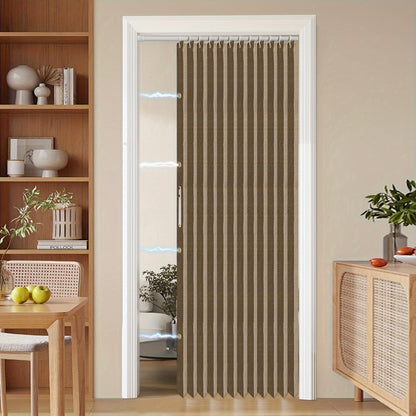 Colorful Magnetic Folding Door Curtain – Easy Setup Space-Saving Room Divider for Home & Business – Machine Washable Polyester Accent Curtain