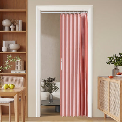 Colorful Magnetic Folding Door Curtain – Easy Setup Space-Saving Room Divider for Home & Business – Machine Washable Polyester Accent Curtain