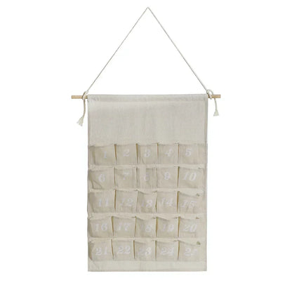 Cotton Advent Calendar with 24 Pockets – Sustainable and Reusable Christmas Decoration