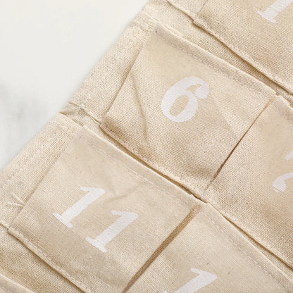 Cotton Advent Calendar with 24 Pockets – Sustainable and Reusable Christmas Decoration