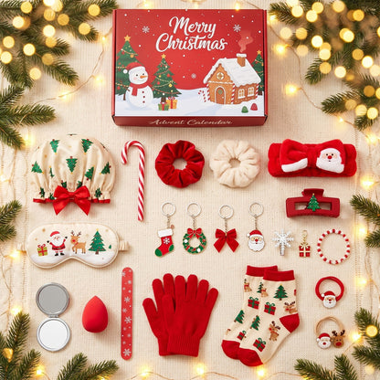 Cosy Christmas Accessories Advent Calendar, 24 Days of Hair, Spa and Winter Treats