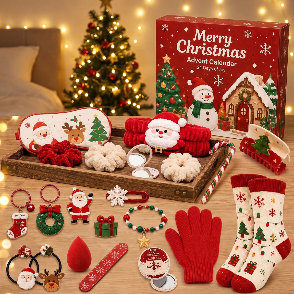 Cosy Christmas Accessories Advent Calendar, 24 Days of Hair, Spa and Winter Treats