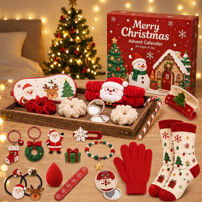 Cosy Christmas Accessories Advent Calendar, 24 Days of Hair, Spa and Winter Treats