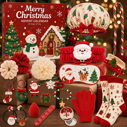 Cosy Christmas Accessories Advent Calendar, 24 Days of Hair, Spa and Winter Treats