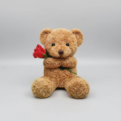 Cuddly Bear with Rose Cute Valentine's Day Gift
