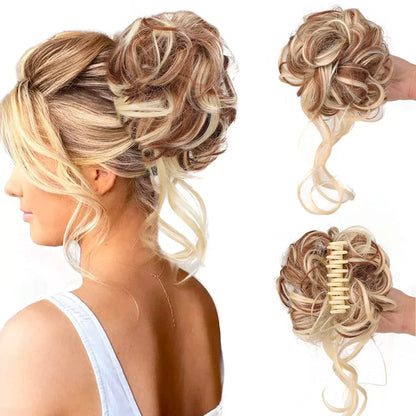 Curly Hair Bun - Clip-In Hair Piece with Volume and Natural Look