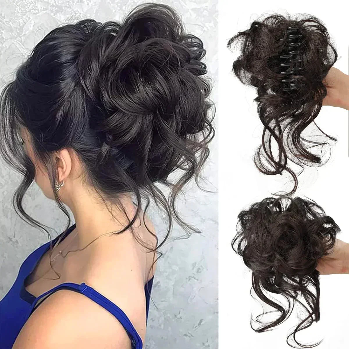 Curly Hair Bun - Clip-In Hair Piece with Volume and Natural Look