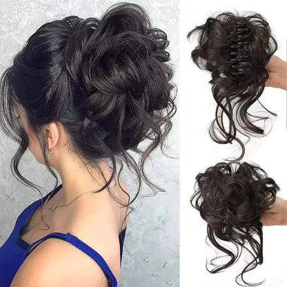 Curly Hair Bun - Clip-In Hair Piece with Volume and Natural Look