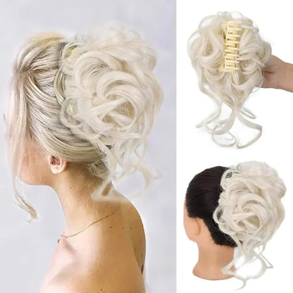 Curly Hair Bun - Clip-In Hair Piece with Volume and Natural Look