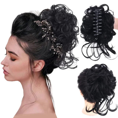 Curly Hair Bun - Clip-In Hair Piece with Volume and Natural Look