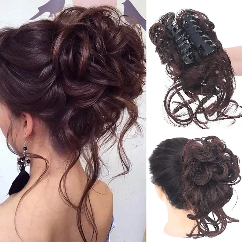 Curly Hair Bun - Clip-In Hair Piece with Volume and Natural Look